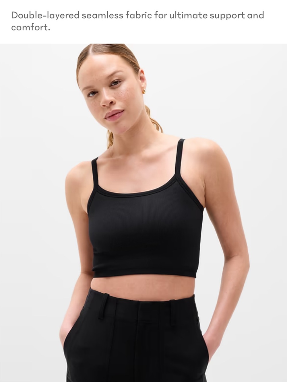 Athleta Black Cropped Tank Top size M